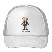 Strichmännchen-Bräutigam-T-Shirts und Geschenke Trucker Mütze