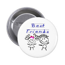Strichmännchen der besten Freunde Anstecknadel