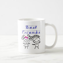 Strichmännchen der besten Freunde Kaffeetassen