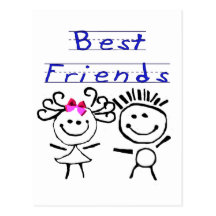 Strichmännchen der besten Freunde Postkarten