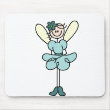 Strichmännchen-Fee in aquamarinem Mousepad