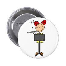 Strichmännchen-Flöten-Knopf Anstecknadelbuttons
