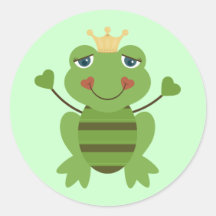 Strichmännchen-Frosch-Prinz Runde Sticker