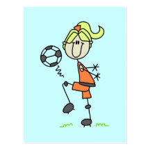 Strichmännchen-Fußball-T-Shirts und Geschenke Postkarte