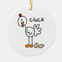 Strichmännchen-Huhn-T-Shirts und Geschenke Weihnachtsbaum Ornamente