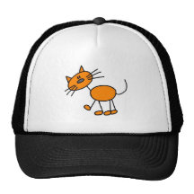 Strichmännchen-Katzen-T-Shirts und Geschenke Retrokappe