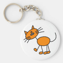 Strichmännchen-Katzen-T-Shirts und Geschenke Schlüsselanhänger