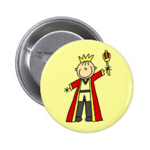 Strichmännchen-König Anstecknadelbutton