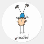 Strichmännchen-Mädchen, das Handstands-Aufkleber t