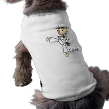 Strichmännchen-Mädchen-Karate-T-Shirts und Geschen Haustierklamotten