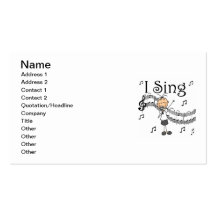 Strichmännchen-Mädchen singe ich T-Shirts und Gesc Visitenkartenvorlagen