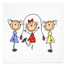 Strichmännchen-Mädchen-springendes Seil Individuelle Ankündigung