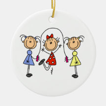 Strichmännchen-Mädchen-springendes Seil Weihnachtsbaum Ornamente