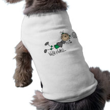 Strichmännchen-Mädchen-Volleyball-T-Shirts und Ges Hund Tshirt