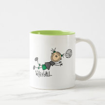 Strichmännchen-Mädchen-Volleyball-T-Shirts und Ges Kaffeetassen