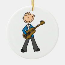 Strichmännchen-männliche Gitarren-Spieler-T-Shirts Ornament