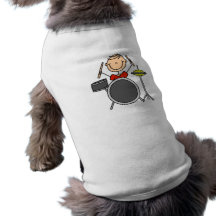 Strichmännchen-männliche Schlagzeuger-T-Shirts und Hund T-shirts