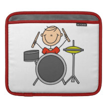 Strichmännchen-männliche Schlagzeuger-T-Shirts und iPad Sleeve