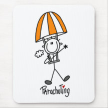 Strichmännchen-mit Fallschirm abspringent-shirts u Mousepads