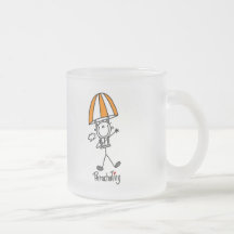 Strichmännchen-mit Fallschirm abspringent-shirts u Teetasse