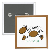 Strichmännchen-Pferdet-shirts und -geschenke Button