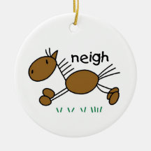 Strichmännchen-Pferdet-shirts und -geschenke Weihnachtsbaum Ornamente
