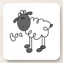 Strichmännchen-Schaf-T-Shirts und Geschenke Untersetzer