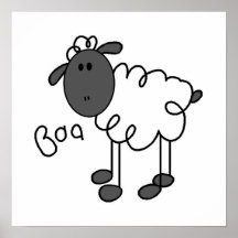 Strichmännchen-Schaf-T-Shirts und Geschenke Plakat