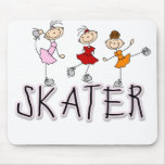 Strichmännchen-Skater-T-Shirts und Geschenke Mauspad