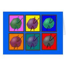 Strickende Popart Geschenke Grußkarte