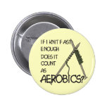 Strickender Aerobics Anstecknadelbuttons