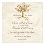 Strudel-Baum-Wurzeln Antiqued Pergament-Hochzeit Individuelle Einladungskarten