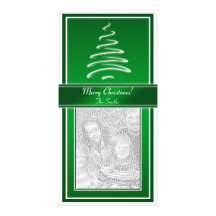 Strudel-Weihnachtsbaum in der grünen und weißen Fo Foto Karten