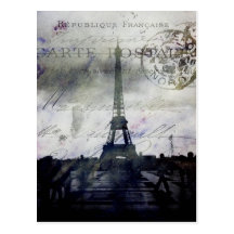 Strukturiertes Paris im Lavendel Postkarte