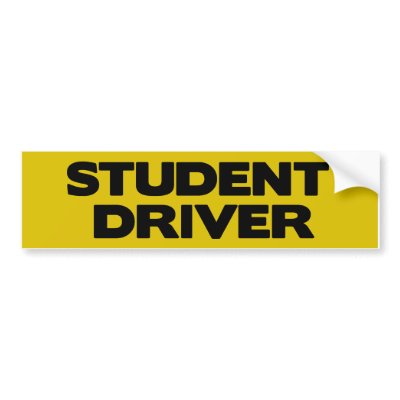 Student Driver Bumper Stickers