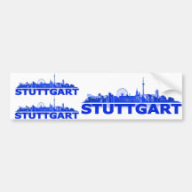 Stuttgart Stadt Skyline - Autoaufkleber /Aufkleber