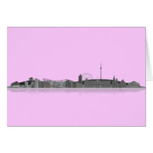 Stuttgart Stadt Skyline - Postkarte / Klappkarte