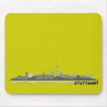 Stuttgart Stadt Skyline - sonstige Geschenkideen Mauspad