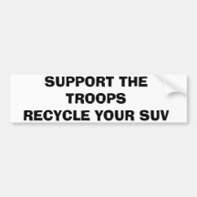 STÜTZEN SIE DIE TRUPPEN RECYCELN IHR SUV AUTOSTICKER