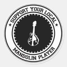 Stützen Sie Ihren lokalen Mandolinen-Spieler Stickers
