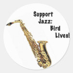 Stützjazz: Vogelleben Runder Aufkleber