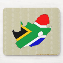 Südafrika-Flaggen-Karte Größengleich Mousepad