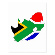 Südafrika-Flaggenkarte Postkarte