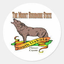 SüdDakoya der Mount Rushmore Kojote Runde Sticker