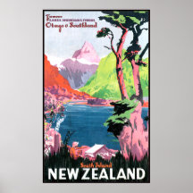 Südinsel Neuseeland Plakatdruck