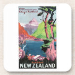 Südinsel-Neuseeland-Reise-Plakat Drink Untersetzer