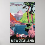 Südinsel-Neuseeland-Reise-Plakat