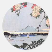 Suijin Schrein und Massaki auf Sumida Fluss Runde Sticker