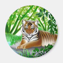 Sumatran Tiger im Bambusdschungel-Magneten
