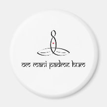 Summen OM Mani Padme - schwarze Sanskrit Art Kühlschrankmagnete